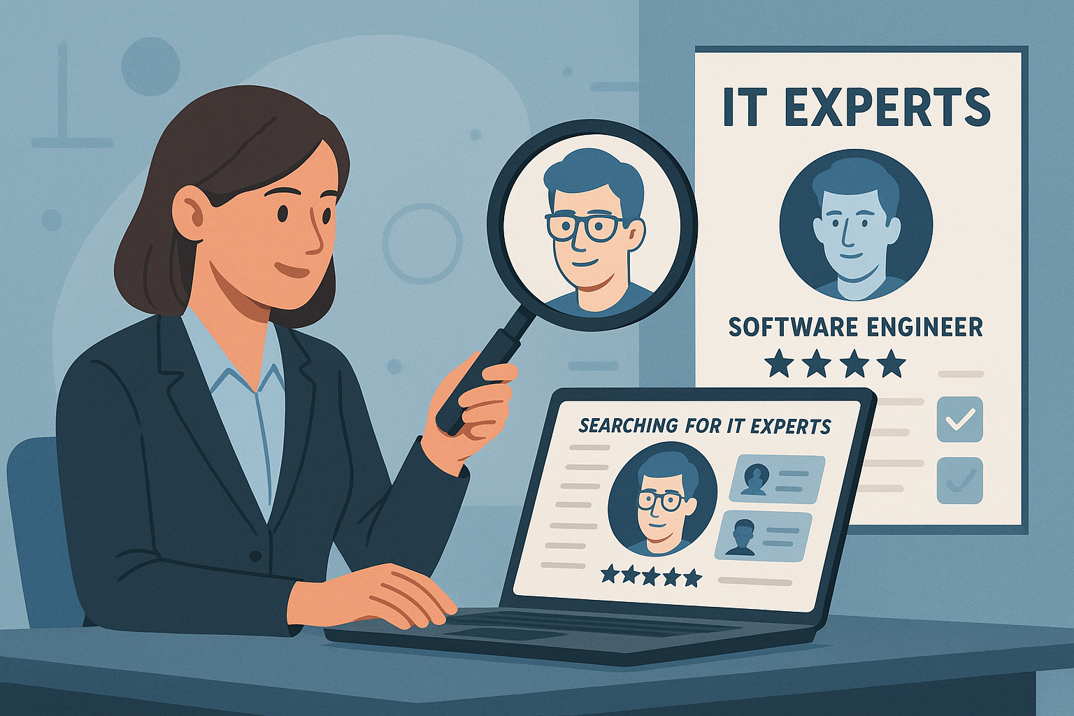 Personalvermittler, Headhunter, Recruiter  oder HR-Manager sucht.