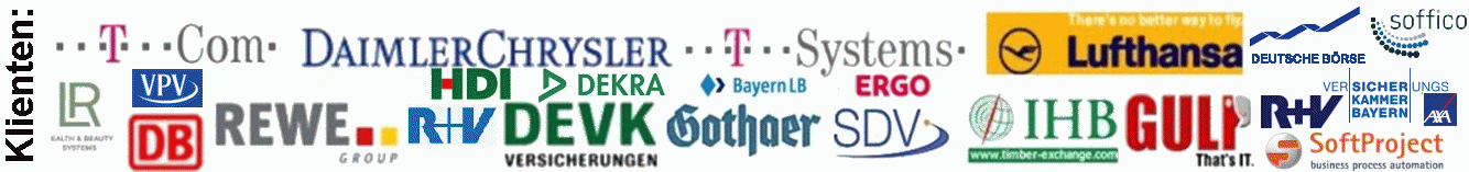 Klienten von Dipl. Ing. Uwe Richter und Four Wheel Travel Co., Ltd. im Geschäftsbereich IT Ingenieurbüro seit 1990 (35 Jahre). Klienten von Dipl. Ing. Uwe Richter und Four Wheel Travel Co., Ltd. im Geschäftsbereich IT Ingenieurbüro. seit 1990 (35 Jahre).